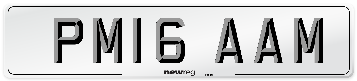 PM16 AAM Number Plate from New Reg